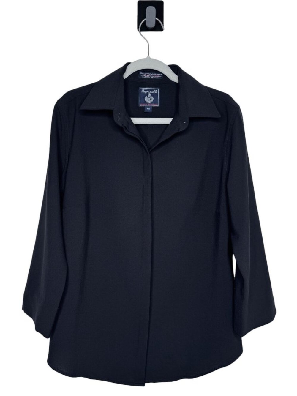 Façonnable Black Wool Blend Shirt Jacket Size XS